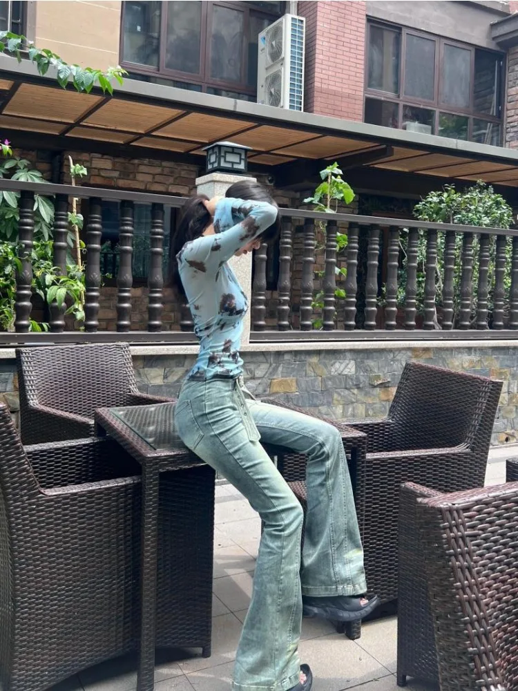 تي شيرت حريمي صيفي قوطي مقاوم للشمس ملابس شارع شفافة بربطة عنق صبغ نمط فاسق Hotsweet غير رسمي روبا نحيف يسمح بمرور الهواء للسيدات Harajuku #5