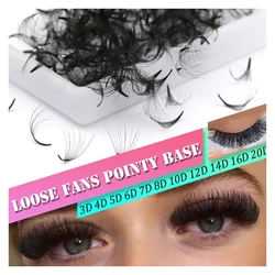 AGUUD Promade Fans Loose Pointy Base Loose Fans Lashes Medium Narrow Stem Russian Volume Fans Eyelash Extension Loose Fans Lashe