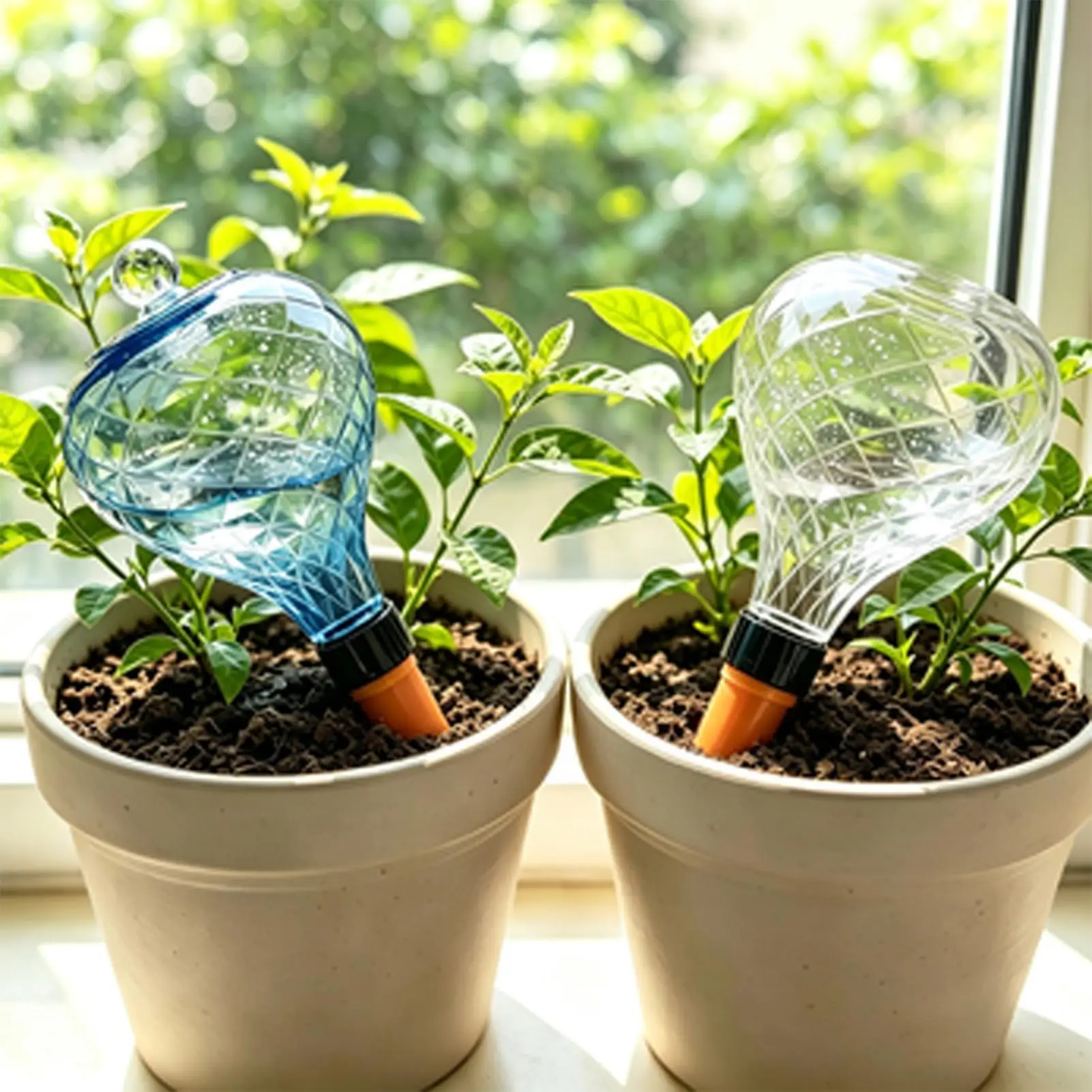 Self Watering Globes 4 Pieces Glass Automatic Waterer Device Self Watering Planter Insert For Home Garden Greenhouse Balcony
