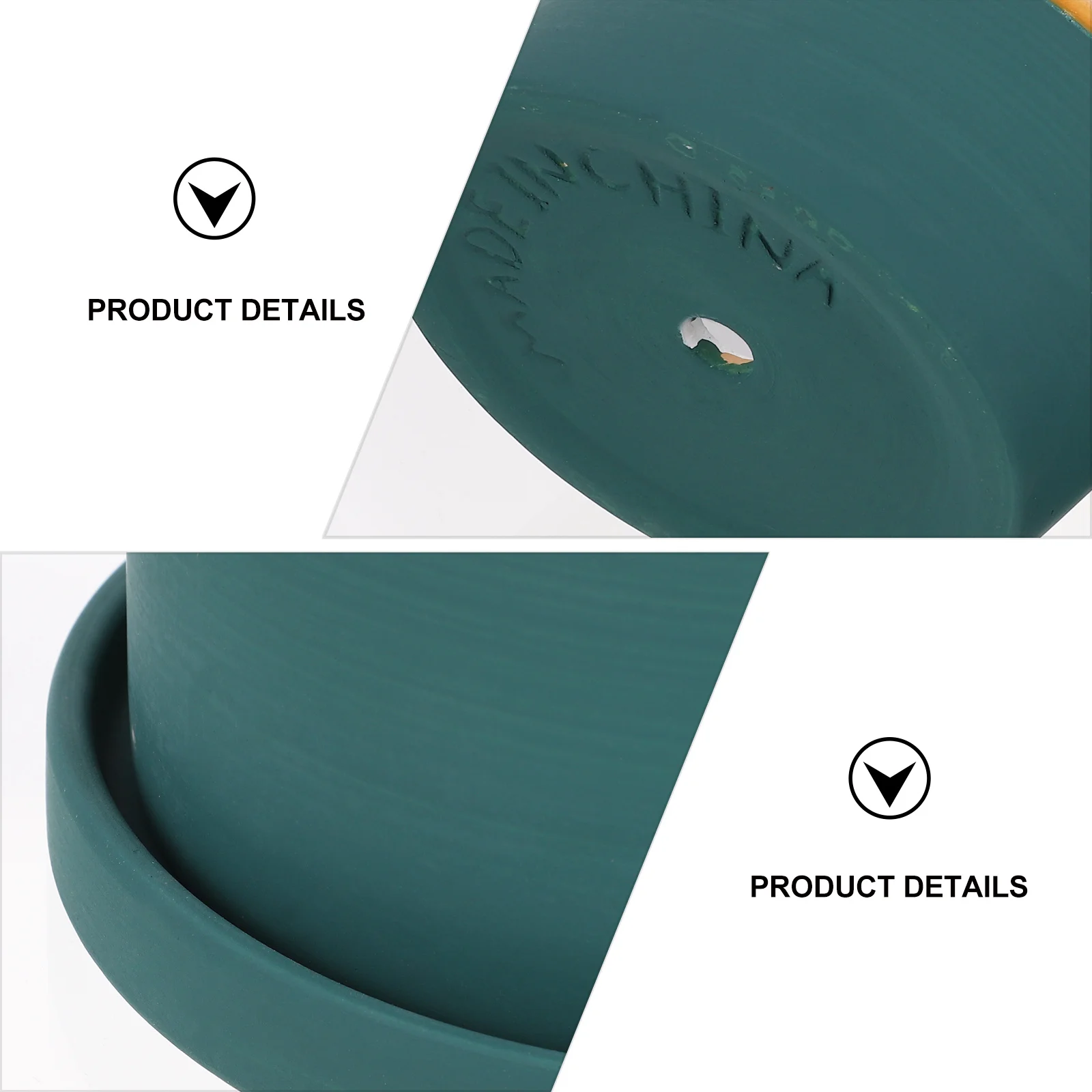 

Golden Striped Ceramic Succulent Planter Flower Pot Green Tabletop Decoration Plant Container for Home Office Balcony