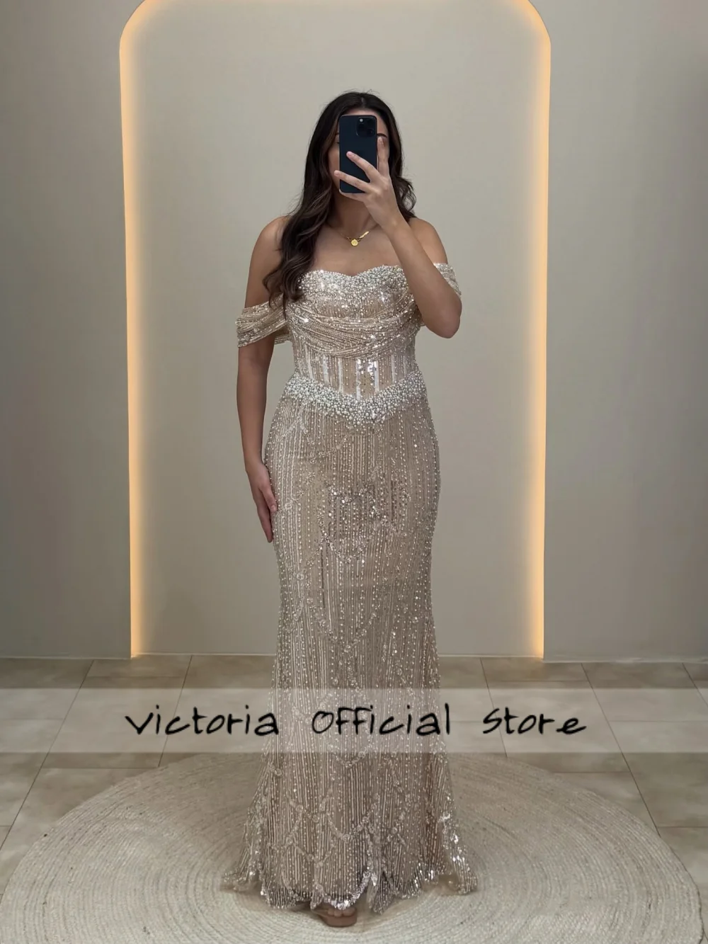 Robe De soirée perlée nue pour femmes, paillettes et perles, sans manches, sans bretelles, robes De concours De Gala personnalisées