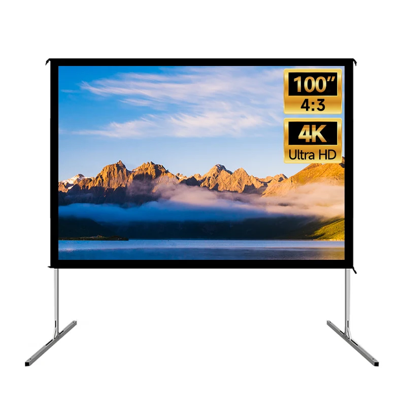 

100 Inch Foldable Projector Screen 4:3 Nano Soft Fabric Portable Projector Screen