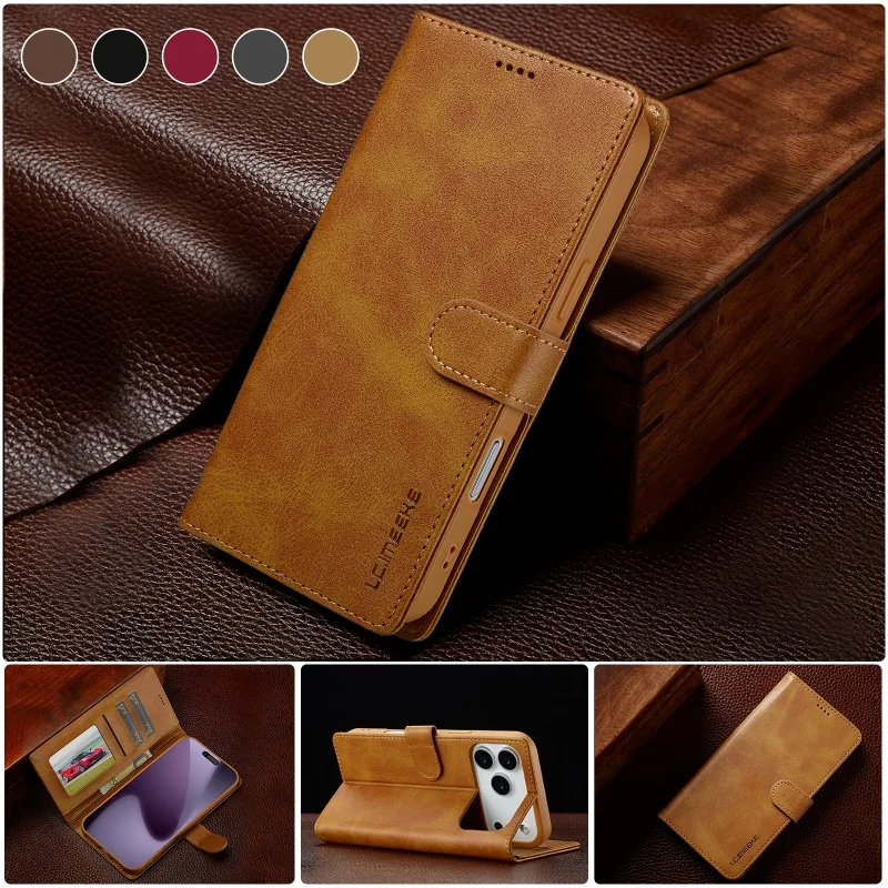 EUCAGR Luxus Magnet Flip Brieftasche Telefon Fall Für iPhone 17 Air 17 Pro Max 16 15 14 13 12 11 XS XR SE 7 8 6S 5S Karte Halter Abdeckung