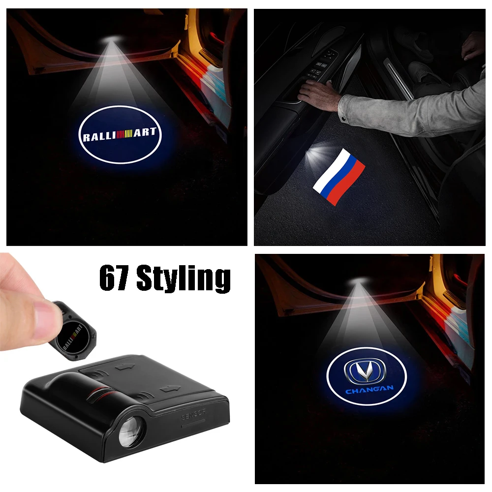 1pcs LED Car Door Emblem Light Welcome Lamps Wireless LED Projectors Auto Decoration for Audi BMW Alfa romeo Mercedes-Benz Honda