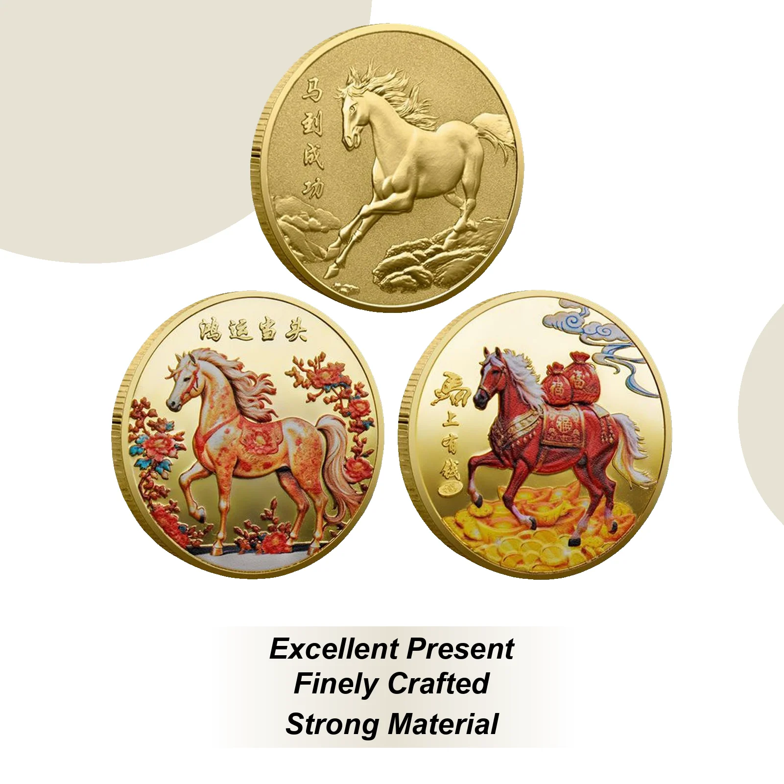 2026 Chinese New Year Horse Souvenir Coin Blessing Collection Coin Horse Luck Keepsake Souvenir Blessing Decoration