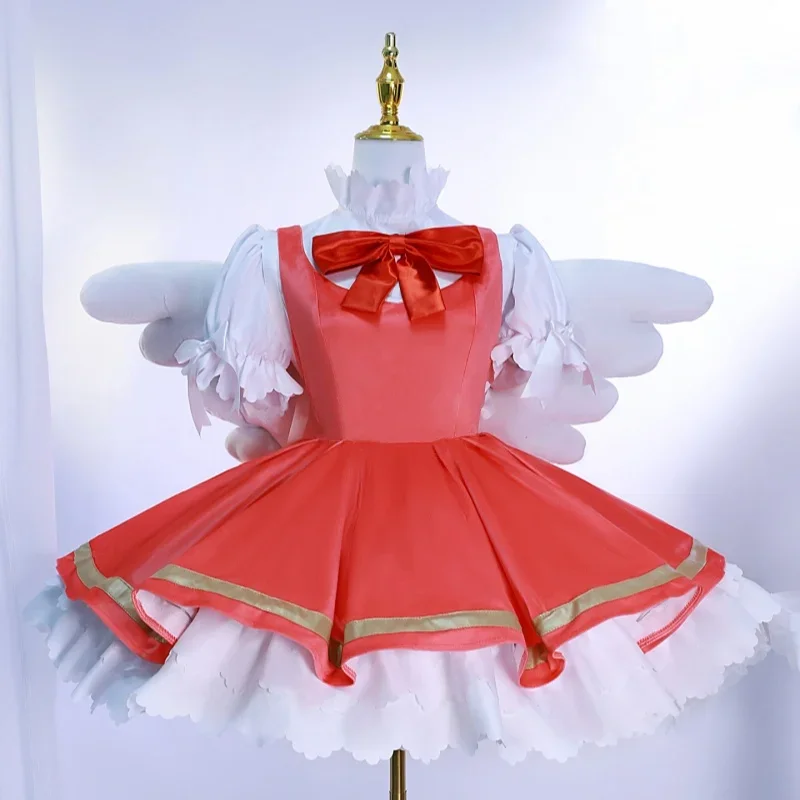 Kinomoto sakura vestido de princesa cosplay traje lolita vestido traje para festa feminina sakura cosplay meninas rosa cartão captor