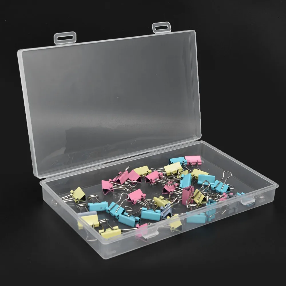 4pcs Transparent Transparent Plastic Box PP Durable Hinged Cover Box Flap Lid Stackable Multipurpose Storage Box Office Supplies