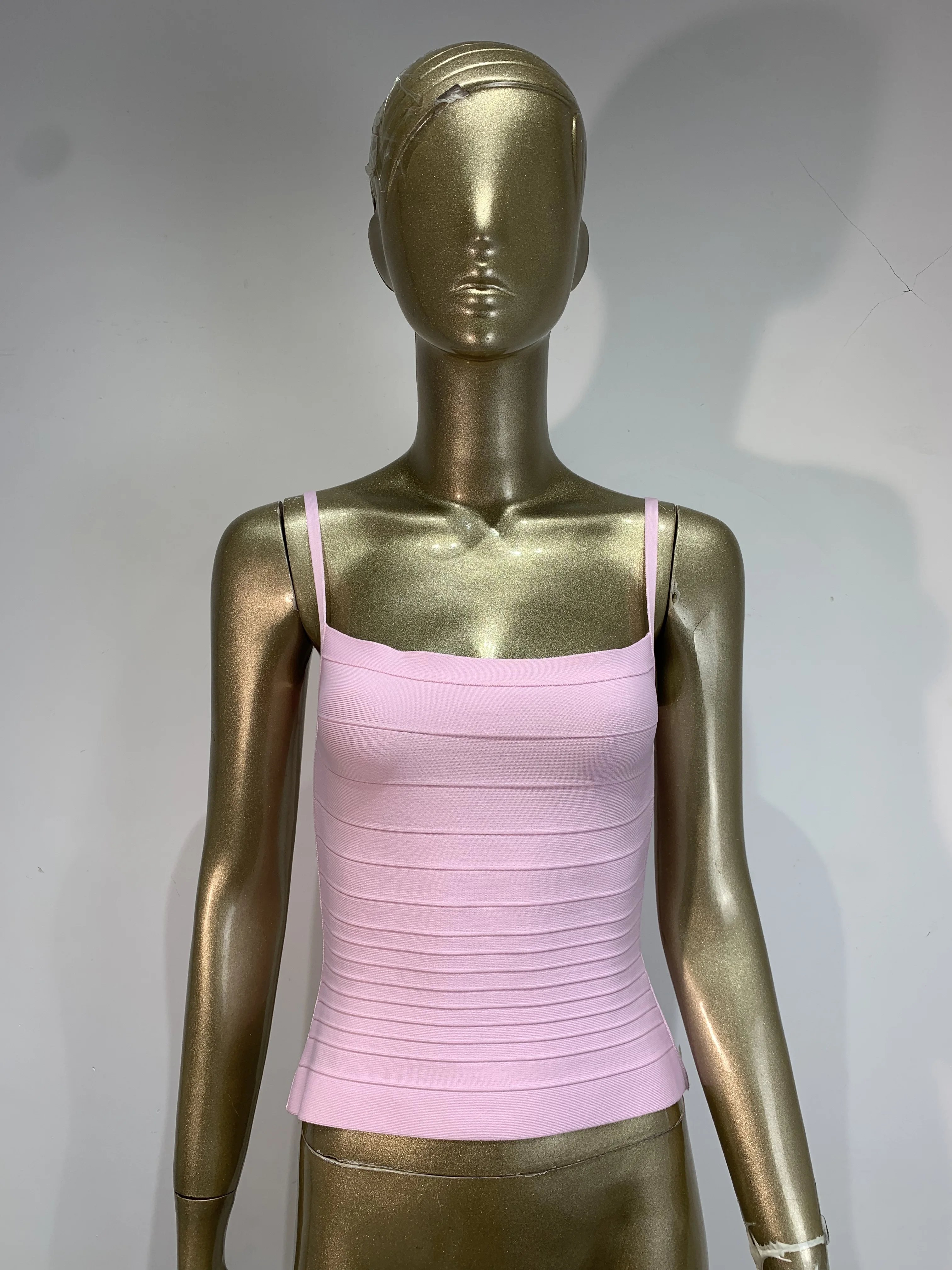 

Women Sexy Lacing Hollow Out Bronzing Gold Silver Bodycon Bandage Tops Celebrity Designer Fashion High Street Top