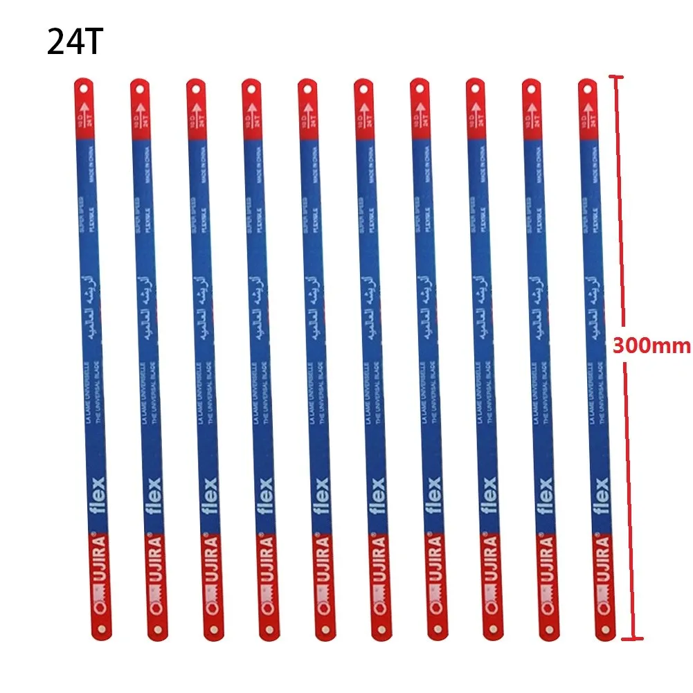 10 Pcs Hacksaw Blade 300mm Hand Saw Blades 14T/18T/24T Bi-Metal For Bamboo Bone Frozen Meat Cutting 300mm Hand Hacksaw Blade