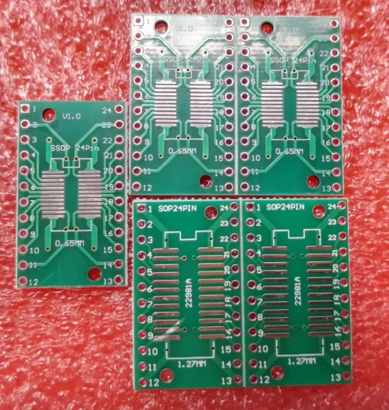 PCB Board Kit 7kinds X 5pcs=35pcs SOP8 SMT To DIP MSOP SSOP TSSOP SOT23 8 10 14 16 20 24 28  SMD Turn To DIP QFP32 64 80 100 Qfn