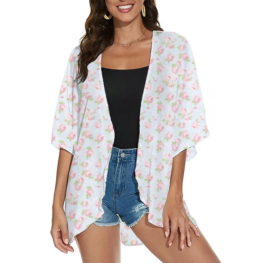 Summer Long Flowy Kimono Cover Up Tops Kimono Cardigan Coat Outwear Blouse Bohemian Bikini Hawaii Chiffon Shirt Beach Party