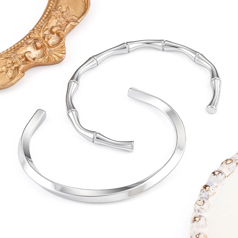 

Stainless Steel Jewelry Making Open Adjustable Trend Bangles Bracelets For Women Jewelry Fashion Gift Waterproof No Fade
