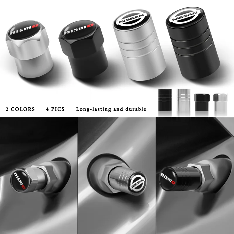 4PCS for Nissan Nismo Qashqai J10 Juke Pulsar Sentra Altima Patrol Micra Rogue Almera Car Wheel Tire Valve Air Stem Cap Cover