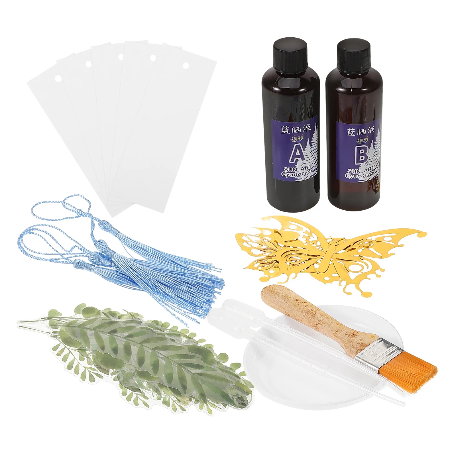 

1Set Cyanotype Kit DIY Cyanotype Materials with Liquid Pigments Watercolor Paper Basics Craft Supplies for Photography Blue