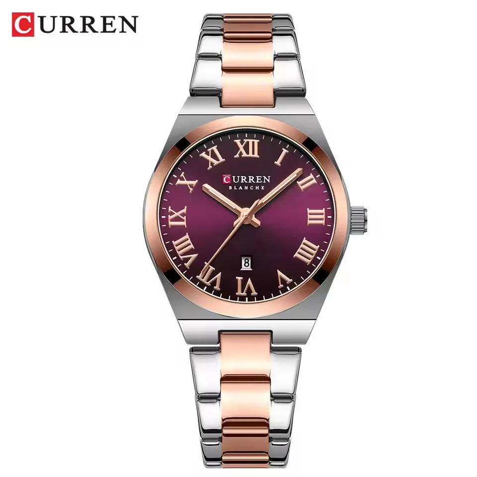 

CURREN 9095, женские роскошные модные часы, оригинальные кварцевые часы, водонепроницаемые элегантные женские часы из нержавеющей стали, relojes de mujer
