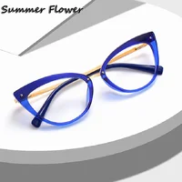 Gafas ópticas TR90 con forma de ojo de gato para mujer, Gafas ultraligeras con bisagra de resorte, lentes graduadas para mujer, Gafas de moda