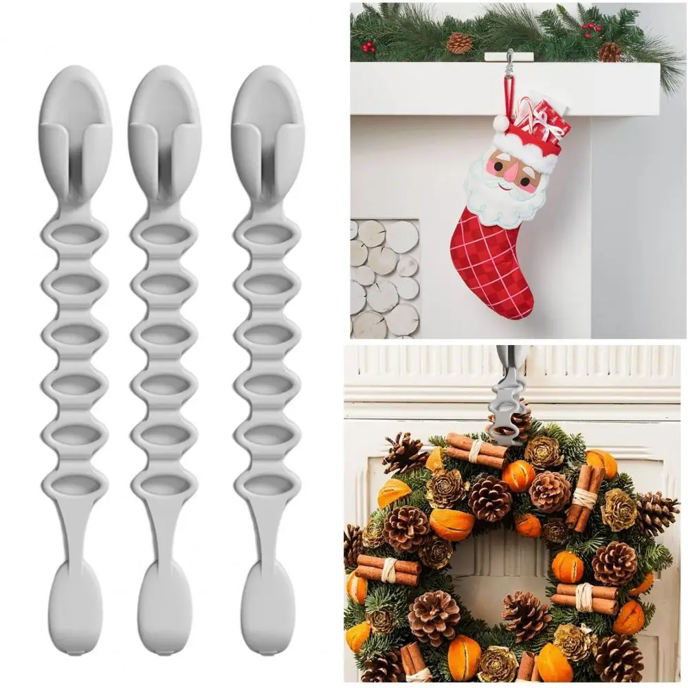 5Pcs Christmas Garland Ties Adhesive Garland Hooks Reusable Wreath Hanger Stocking Holder Silicone Rope Holds Up to 6.6 Lbs