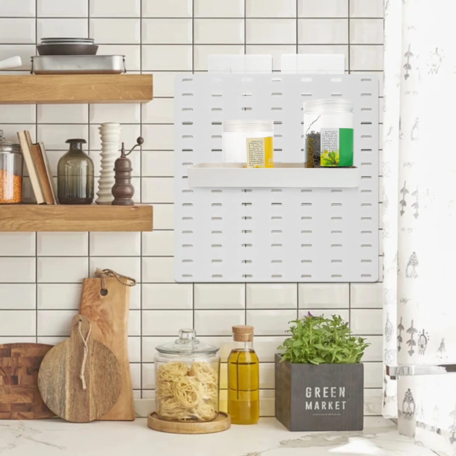 

Large Square Pegboard Bins Storage Box Hole Board Accessories ganizer Hanging Bracket Shelves Lightweight Modern Space