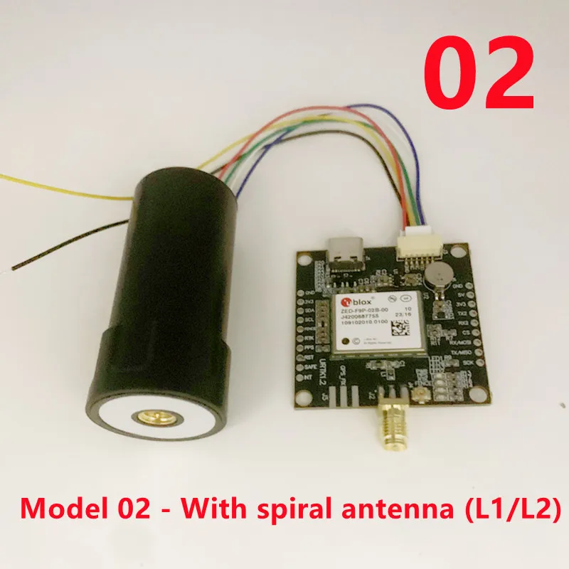 1PCS  ZED-F9P-01B  02B  04B  F9P RTK  gps  UBLOX Locate the GNSS module Carrying spiral antenna  L1  L2