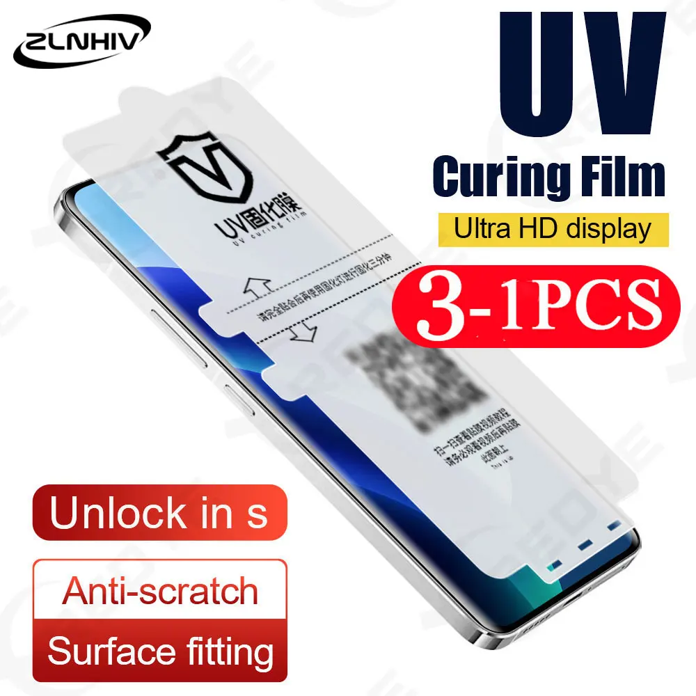 3/2/1 Pcs Soft Full Cover for OPPO Find X8 X7 X6 Screen Protector Protective Film X5 Pro Reno 12 UV Light Curing Film 11 10 Pro