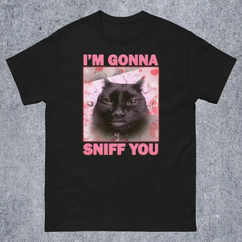 Im Gonna Sniff You Funny Cat Meme Tee Shirt Gift, Brainrot Cats T-shirt, Silly Joke Gifts, Unhinged Tshirt