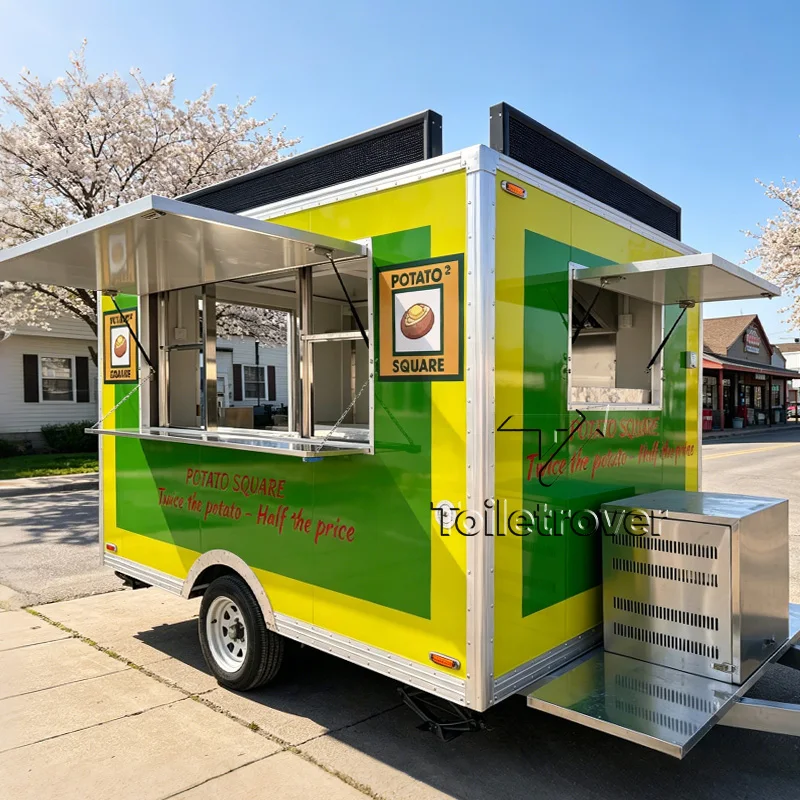 

Customized Outdoor Kitchen Pizza Breakfast Vending Van Street Fast Food Trailer Europe Standard Food Truck for Sale