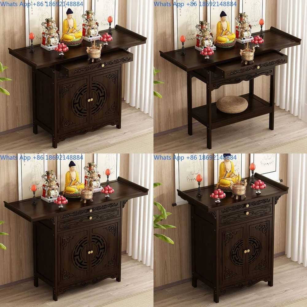 

Home Altar Table for Incense and Worship Modern Chinese Style Ancestral Shrine Cabinet for Deity Placement