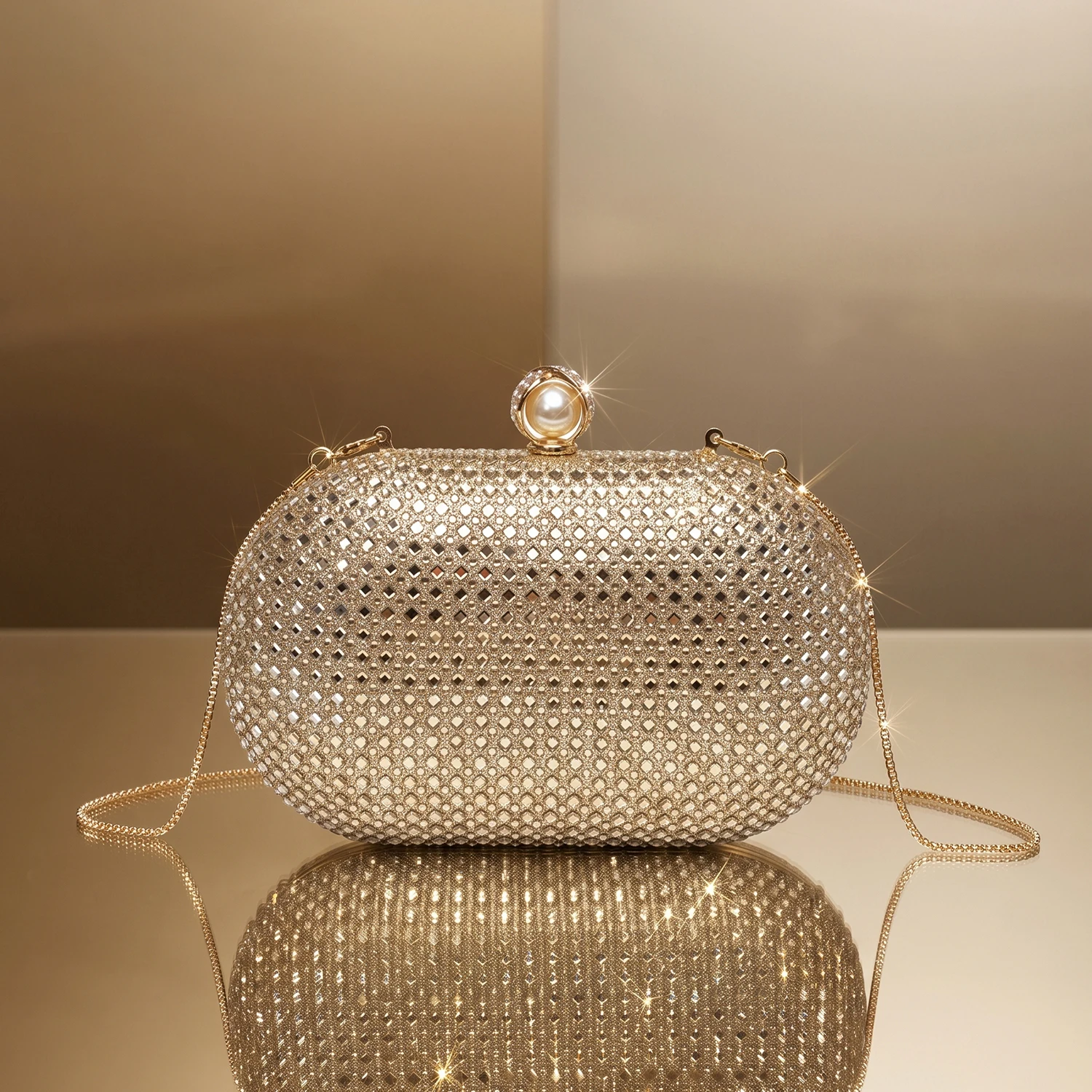 Stylish womens crystal eveningbag exquisite diamond evening bag wedding party shoulder bag clutchbag elegant chain crossbody bag