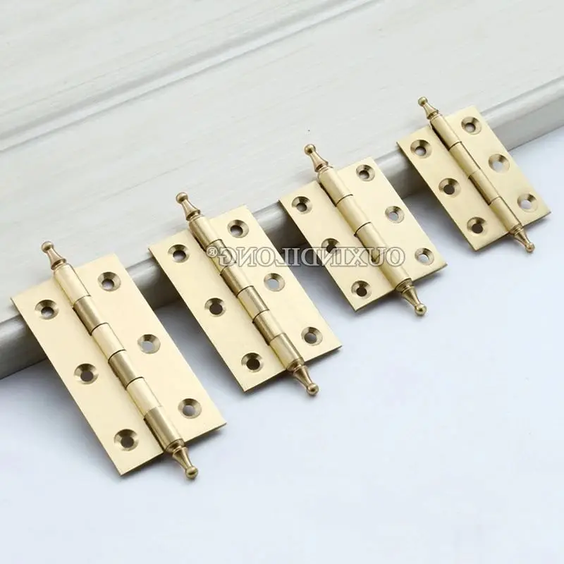 Retro 10PCS Solid Brass Door Window Furniture Hinges Cupboard Wardrobe Closet Cabinet Door Hinges Wood Case Gift Box Hinges