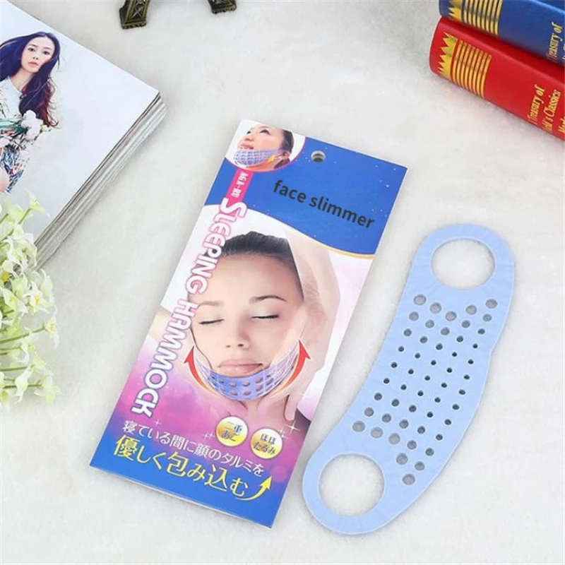 3D Silicone V Khuôn Mặt Thon Gọn Hơn Mặt Giảm Béo Băng Định Hình Viền Shaper Má Nâng Chống Nhăn Ngủ Võng Dây