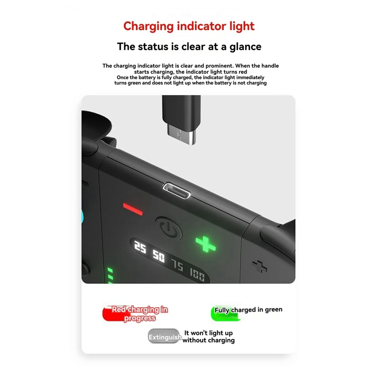 2025+Charging Grip for Switch 2 for Switch 2 Controller Holder Handle Detachable Display Power Left and Right Handle