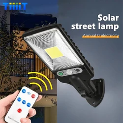 Outdoor LED Solar Street Light Motion Sensor IP65 Waterproof Light Garden Garage Courtyard Street Decoration COB Wall Lamp