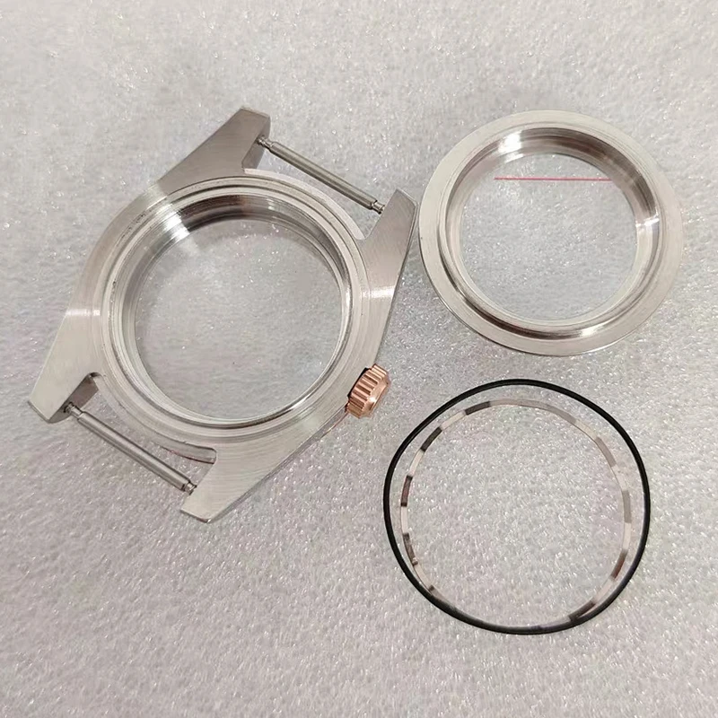 316L الفولاذ المقاوم للصدأ 36 مللي متر/39 مللي متر الفضة/الذهب/روزالذهب الماس الياقوت ساعة زجاجية مكبرة تناسب حركة NH35/NH36