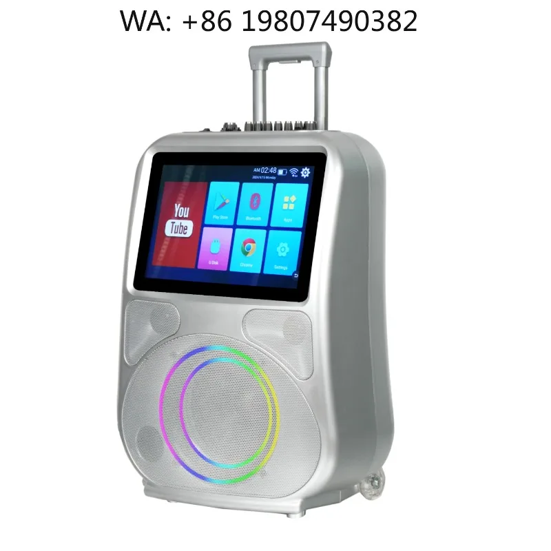 

8 Inch 60W Touch Screen Trolley Speaker Portable Heavy Bass Wireless Karaoke Audio For Outdoor Party Activity Use