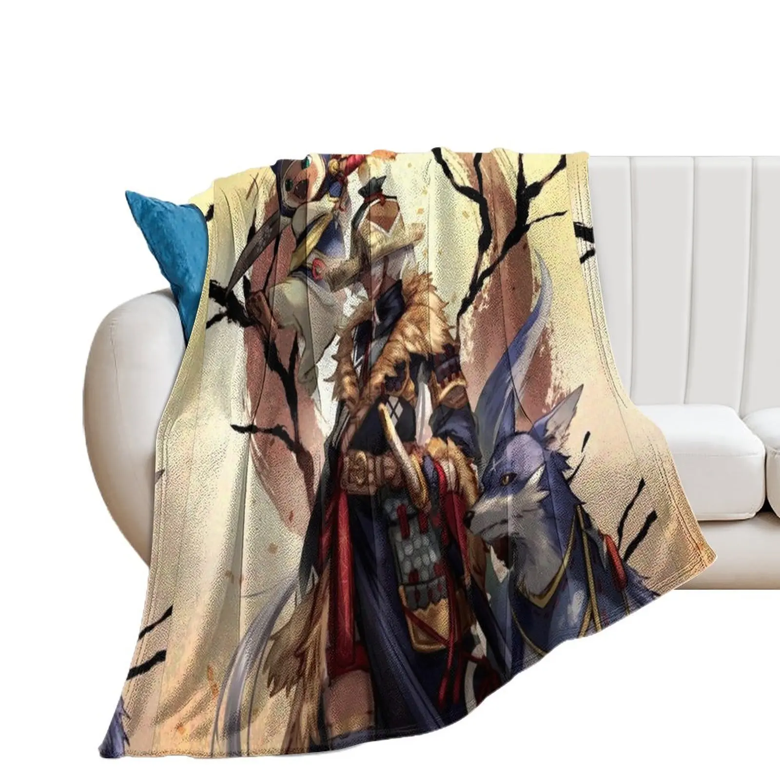 Monster Hunter Rise Throw Blanket Thins Sofa Polar Sofa Quilt Blankets