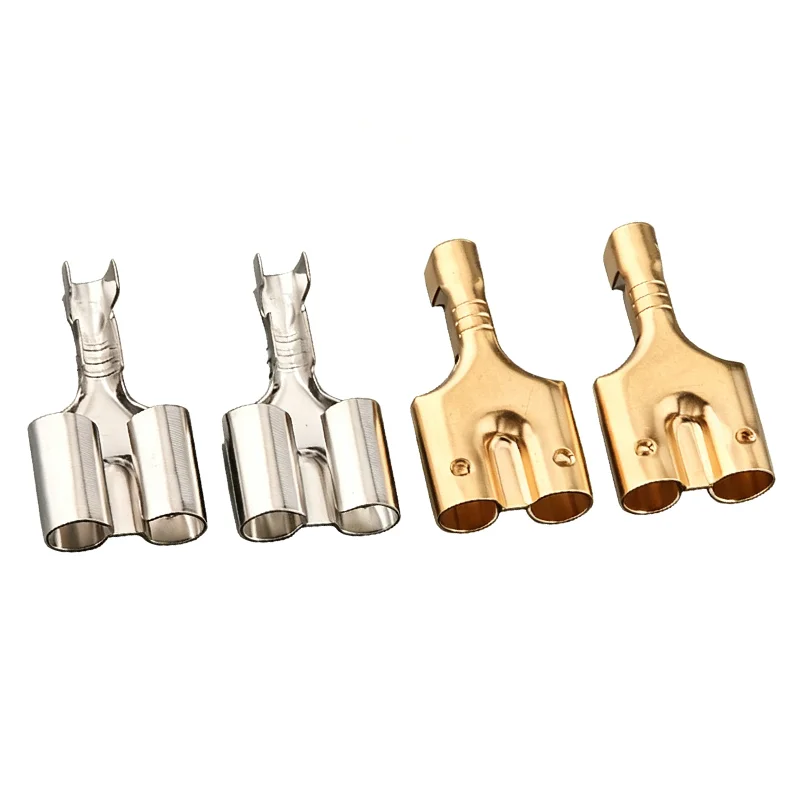 50Sets 4mm Diameter Double Bullet Terminal Car Electrical Wire Connector 4.0 Male Female 1:2 with Transparent Sheath