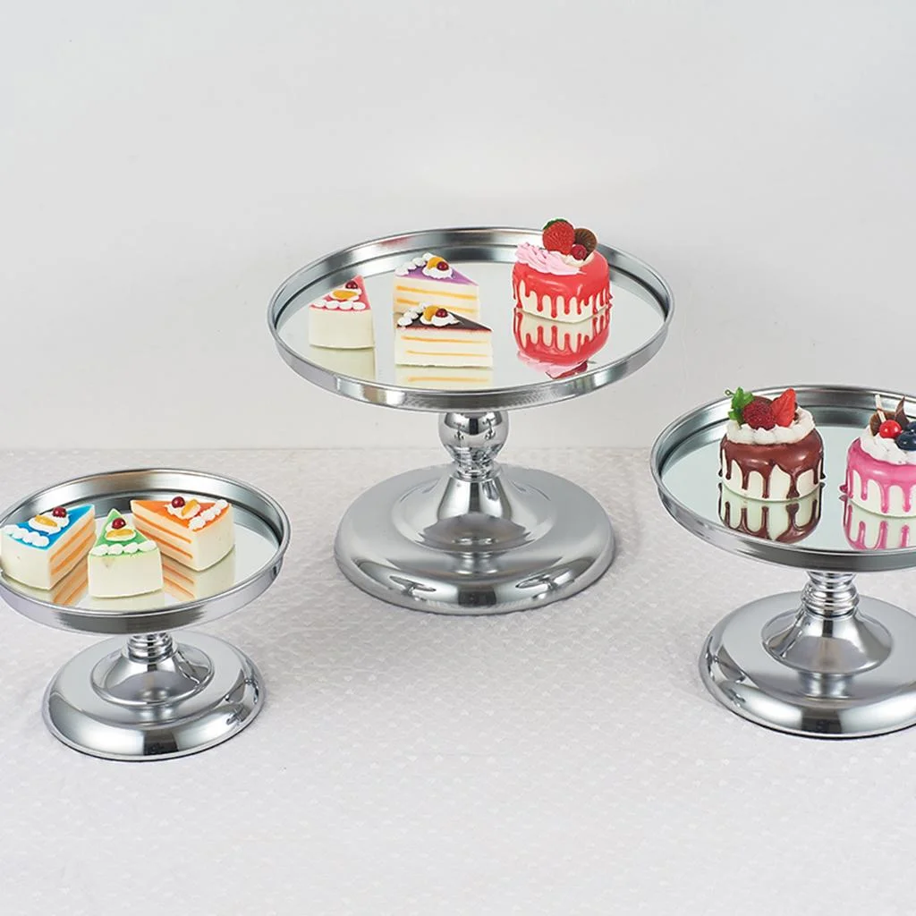 8 inches Metal Round Cake Dessert Cupcake Stand Cupcake Display Tray Holder Wedding Decoration Home for Birthday Party Wedding