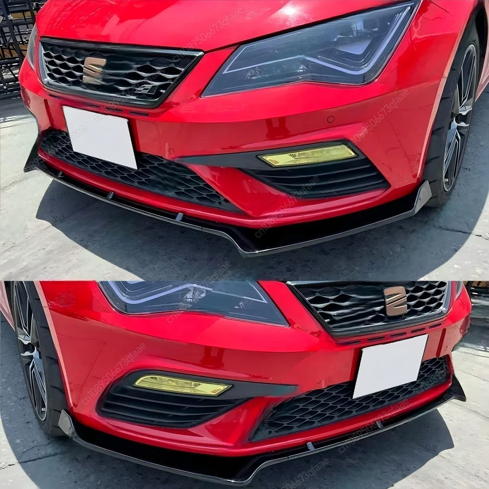 

Глянцевый черный спойлер-диффузор для переднего бампера Seat Leon MK3 S/S S/C S/T Cupra 2017-2020 LCI, тюнинг-комплект для модификации кузова
