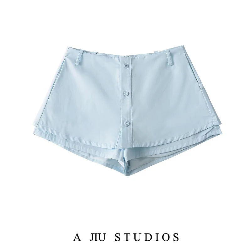 

Street Sle A-Line Skirt Women's Low Waist Flared Hem Anti-Light Skirt Summer Faion Slimming Versatile f-length Skirt