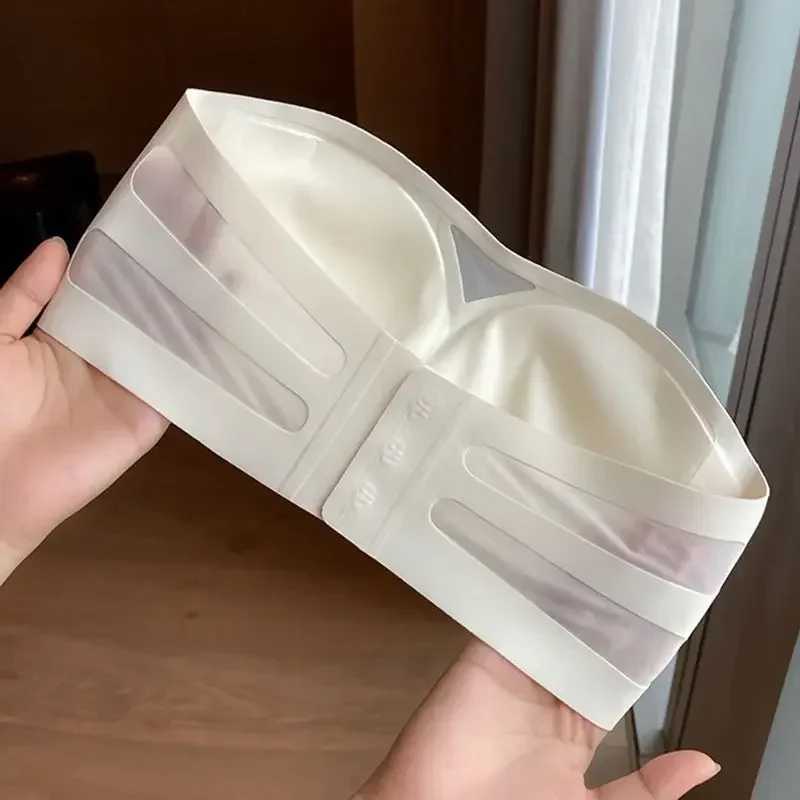 BH Tanpa Tali Wanita, Tanpa Kawat, Anti-Slip, untuk Musim Panas, Penyangga Dada Kecil, Tanpa Jahitan, Anti-Tembus Pandang, Model Tube Top Jelly