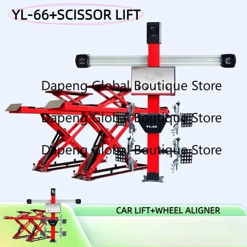 4000KG Mobile Scissor Car Lift Movable Lifter Tire Aligner Equipment 3D Car Four Wheel Alignment Machine