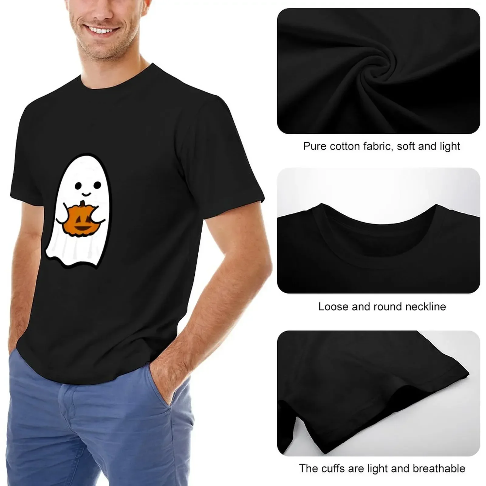 Cute Ghost's Jack o' Lantern T-Shirt customs design your own vintage anime shirt heavyweights men t shirts