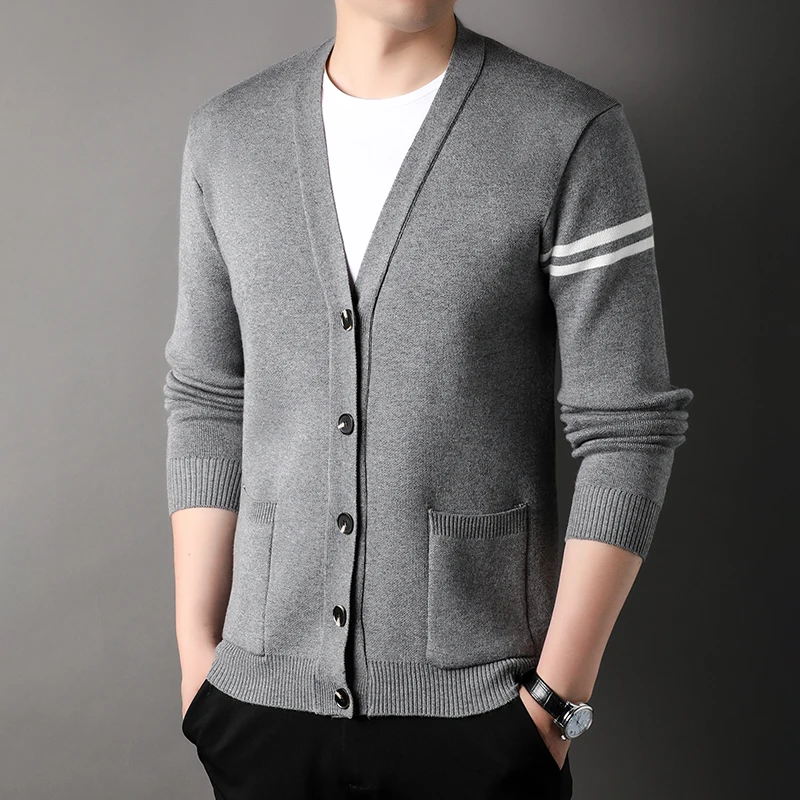

Cardigan Sweater for Men New Trend for Autumn 2025 V-neck Sweater Casual Knitwear Jacket Men's Clothing