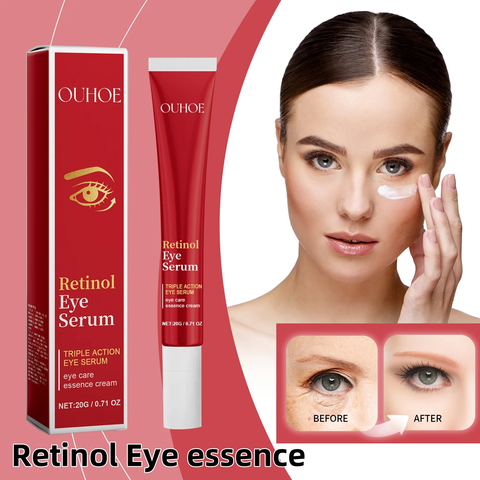 OUHOE Retinol Eye essence Weakens Eye Bags, Moisturizes Eyes, Lift, Firms, Firms and Moisturizes Skin Eye Moisturizing Cream