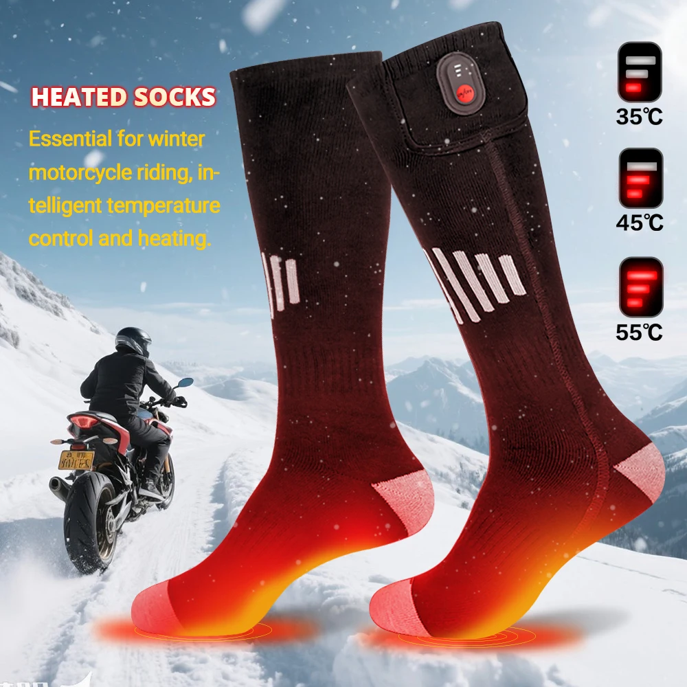 

Носки с электрическим подогревом для мужчин и женщин, зимние теплые носки с подогревом, противохолодные теплые грелки для ног с подогревом, уличные лыжные спортивные носки для кемпинга