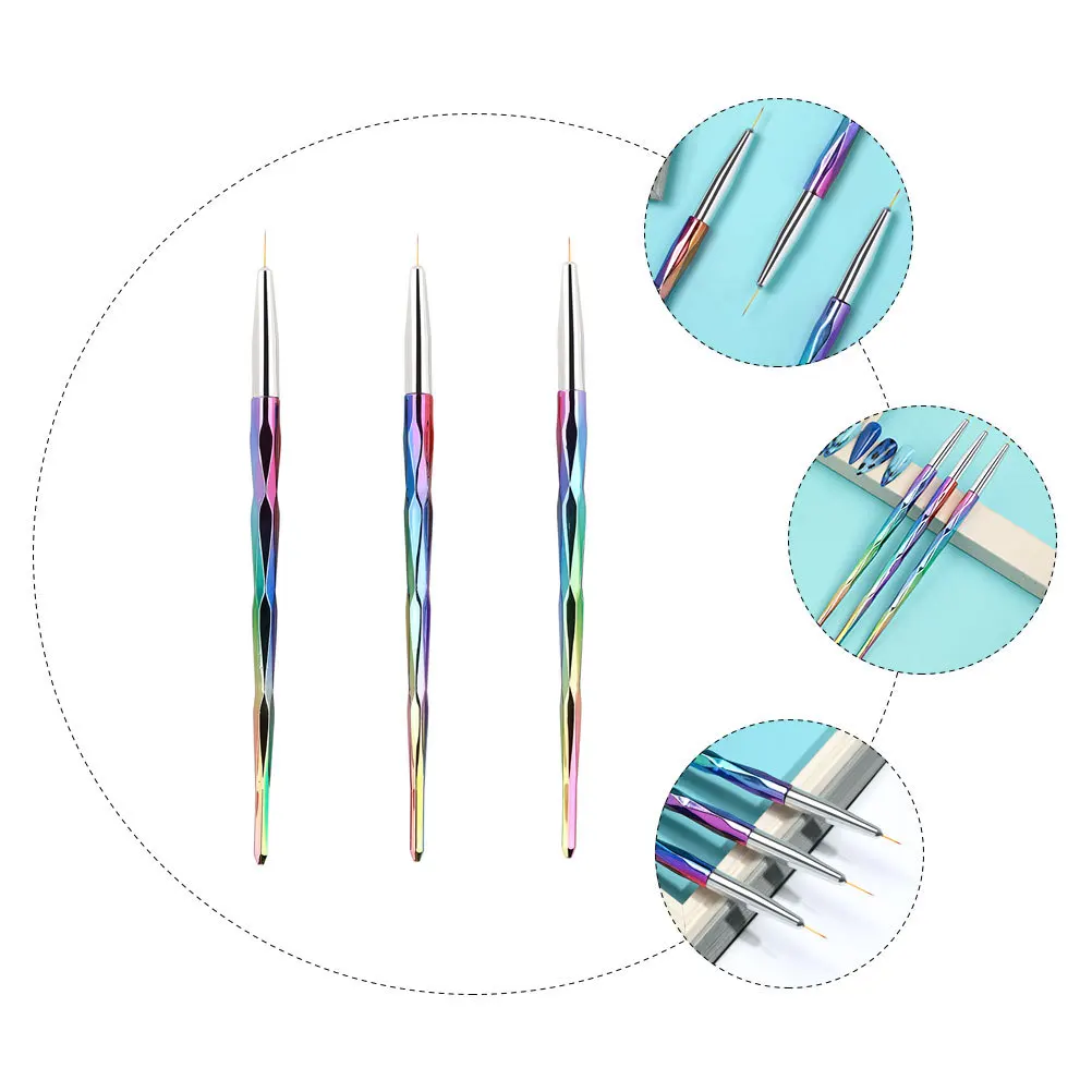 

3Pcs Nail Art Pen Set Durable Fine Line Brushes Lightweight Professional Manicure Tools Nail Painting DIY Accessories
