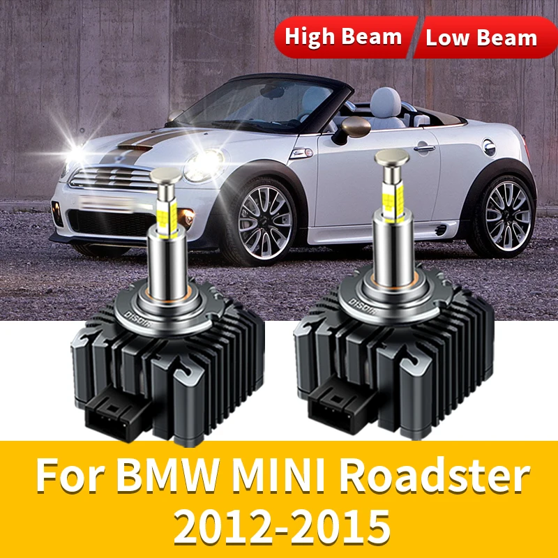 2Pcs 12V 35W HID Bulb Xenon Lamp Light Headlight For BMW MINI Roadster 2012 2013-2015 Canbus No Error 360° 6000K LED Headlights