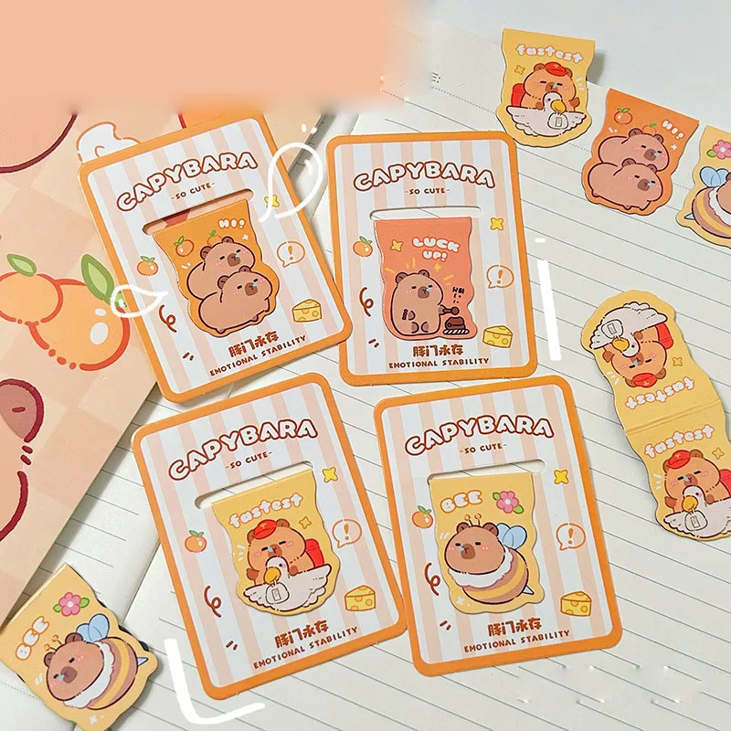 60 teile/los kawaii capybara magnet lesezeichen niedliche Büroklammer buchmarke für bücher schul bürobedarf schreibwaren geschenk