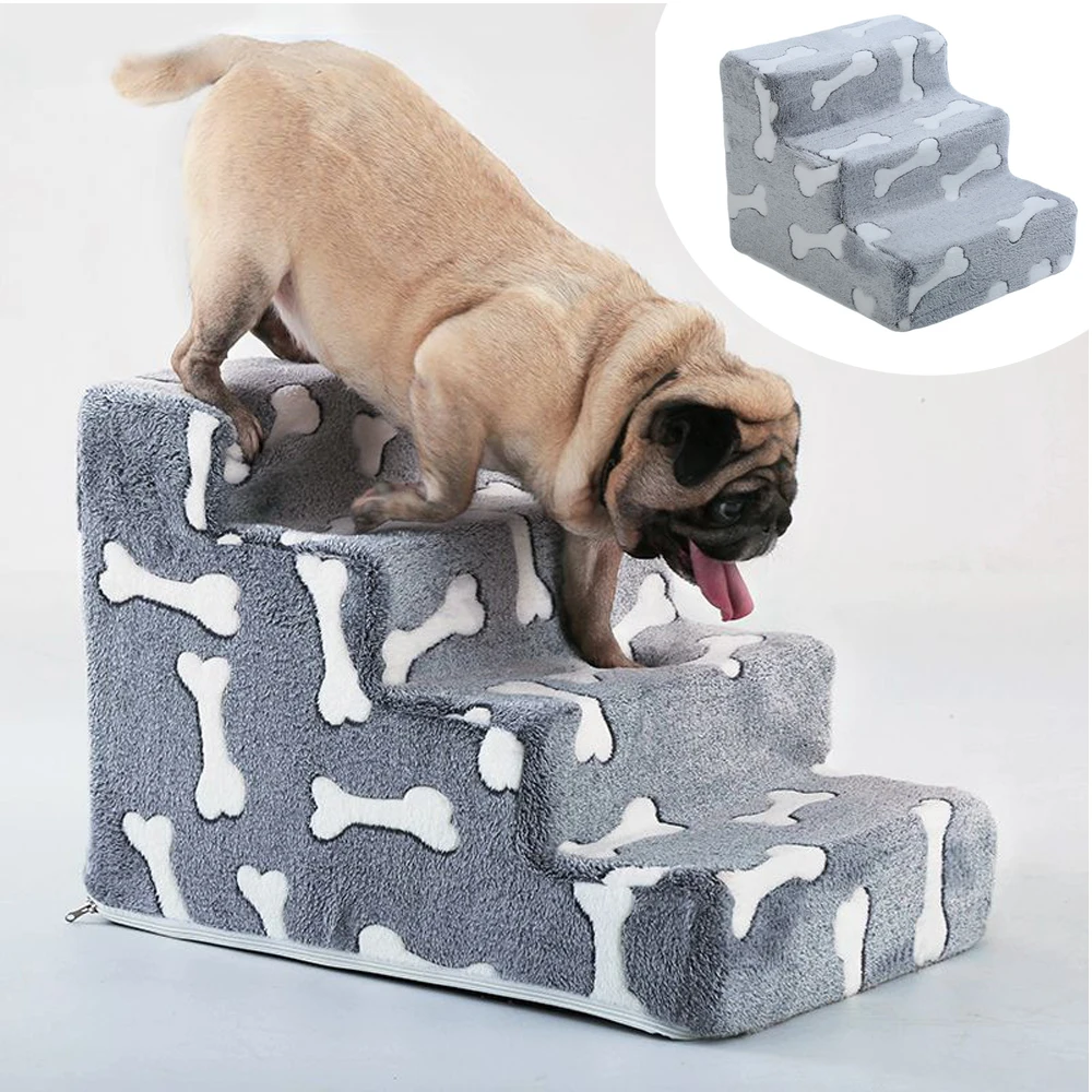 

Ladder Dogs Pets Bone Shape Puppys Stairs Beside The Sofa Bed Ramp For Dogs Protecting Pets Joint Safety Stairs For Elderly Dogs