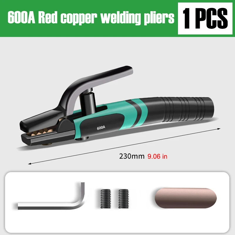 

300/600/800A сварочный зажим с защитой от ожогов, красная меди, электрод промышленного класса, сварочный аппарат с когтями, аксессуары для ручного оборудования